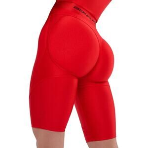 Bona Fide Women's High Waist Biker Shorts Red Size Medium Extra Sex Push Up Gym